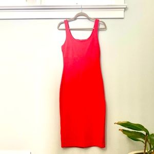 Babaton (Aritzia) red midi sheath dress.  Size 2.  Great for a holiday party!